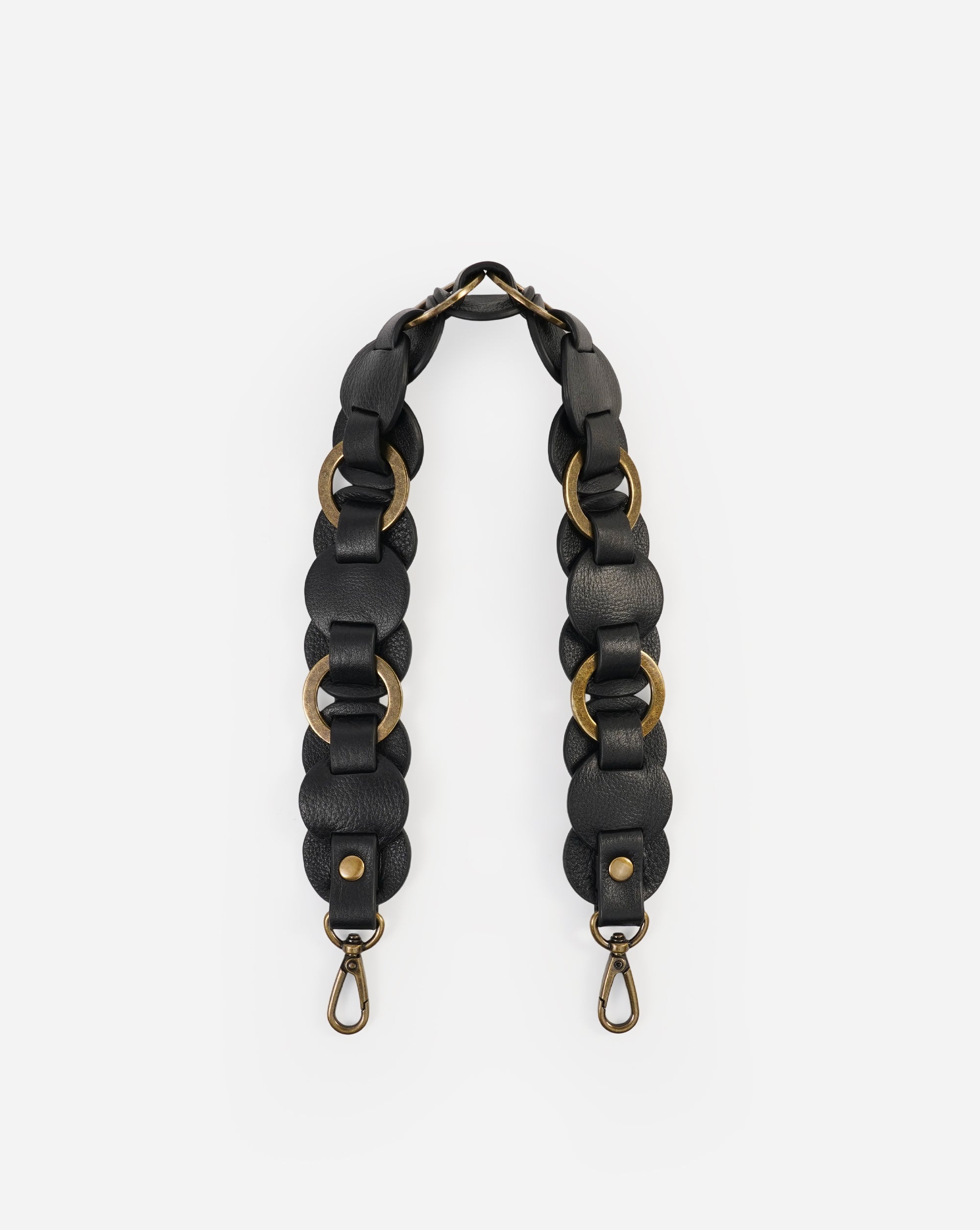Helen Interlaced Ring Leather Disc Shoulder Strap