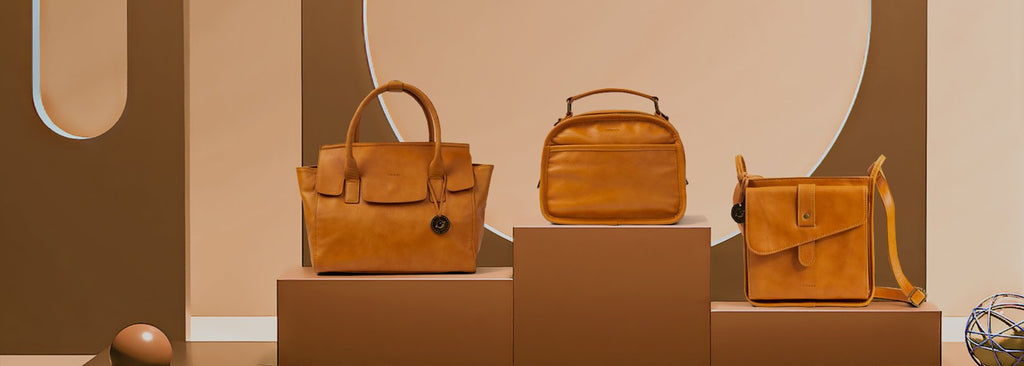 Caamel Yellow Color Code Women's Leather Bags New Arrivals: Totes, Crossbody | Minooy.com