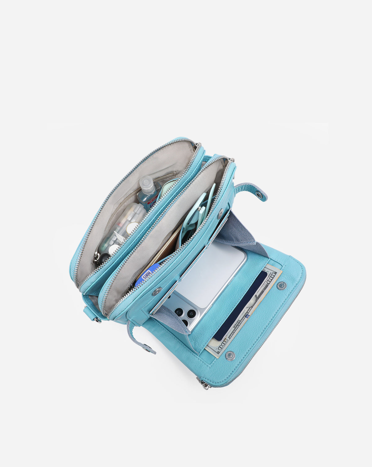 The Bali Three-Layer Leather Crossbody Shoulder & Clutch Bag 2.1L